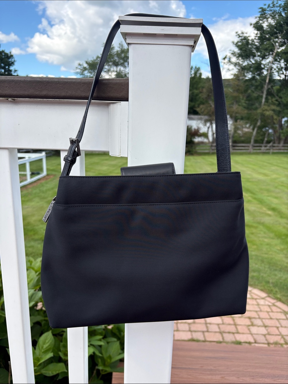 Vintage 1990s Coach Mercer nylon and leather shoulder bag